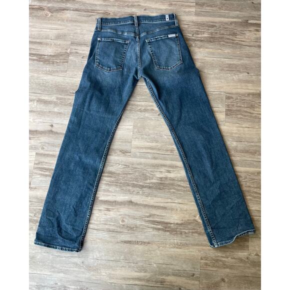 7 For All Mankind Denim Jeans Women Size 32 Boot cut Straight Legs Medium Wash - Picture 1 of 7